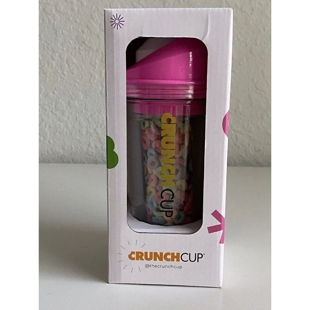 The CrunchCup Never Soggy Portable Cereal & Milk for Cereal on the Go Pink NEW
